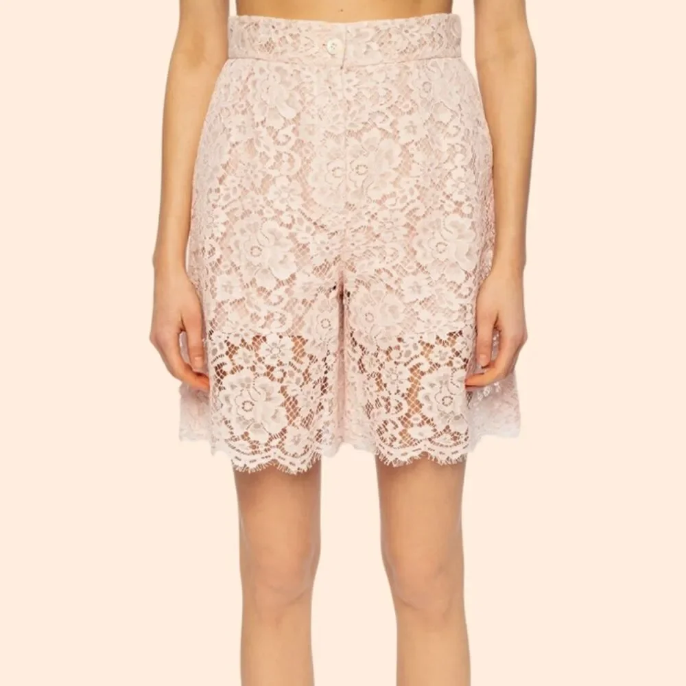 Dolce Gabbana Pink Lace Shorts